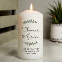 Personalised Botanical Pillar Candle Extra Image 2 Preview